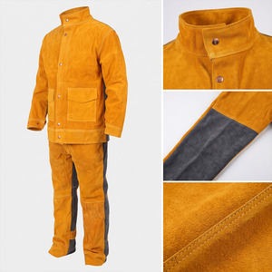 Veste de sécurité en cuir de vachette de haute qualité, résistante au feu de niveau D, pour travaux industriels, combinaisons de soudage, SÉCURITÉ - Product Image 2