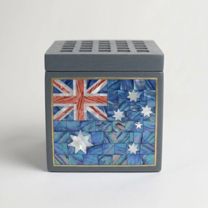 Handmade Custom OEM ODM Australia Flag Motif <b>Mother</b> of Pearl Inlay Incense Burner DECORYUG - Product Image 1