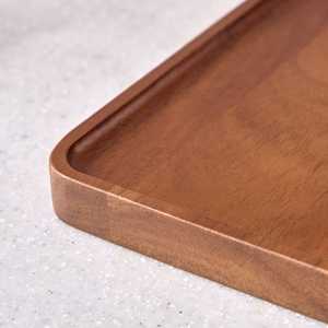 Plateau de service décoratif moderne de luxe en bois poli fait main pour le petit-déjeuner, le café, le thé, les collations, la présentation des aliments, le rangement à domicile, compatible lave-vaisselle - Product Image 3