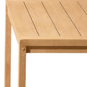 Premium Teak <b>Wood</b> Outdoor Dining <b>Table</b> Luxury Slatted <b>Top</b> Weather Resistant Durable Frame Minimalist Hospitality Furniture - Product Image 3