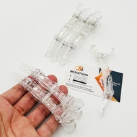 Clips pour extensions de cheveux en PP transparent, maintien solide, outils de salon pour le sectionnement des cheveux, logo et emballage personnalisés