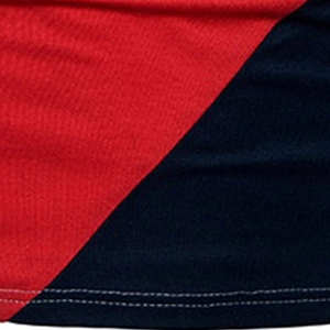 Chemise personnalisée pour homme, respirante et tricotée |   Blocs de couleur diagonaux rouge, blanc et bleu marine, coupe ajustée, performance optimisée |   Vêtements de sport en gros - Product Image 5