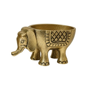 Tendance du moment : Vase de table éléphant en aluminium fait main, design moderne, finition dorée, écologique, bol décoratif pour l'inauguration de maison - Product Image 1