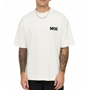Camisetas de hombre de corte holgado con estampado gráfico personalizado en la espalda, 100% algodón de alto gramaje, estilo urbano, manga corta, ajuste relajado, venta al por mayor, OEM - Product Image 3