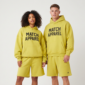 Ensemble unisexe surdimensionné : sweat à capuche et short imprimé lettres, survêtement d'hiver avec poche kangourou, short de survêtement deux pièces - Product Image 1