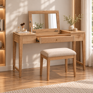 ELYSIUM Brand Wood <b>Dressing</b> <b>Table</b> Bedroom Furniture Makeup <b>Vanities</b> Oak/Pine/Acacia Solid Wood Factory Price - Product Image 5