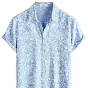 Camisa de Fiesta para Hombre, Manga Corta, Estampado Floral Tropical Hawaiano, Casual de Playa, con Botones, Colorida, para Verano - Product Image 1