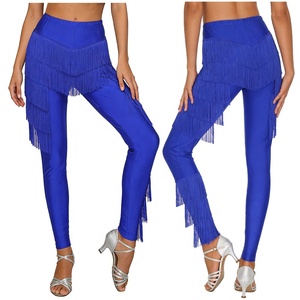 Pantalones Largos con Flecos para Baile Latino, Leggings, Traje de Tango y Cha-Cha, Venta al por Mayor, Ropa de Baile Contemporáneo y de Salón para Mujer - Product Image 2