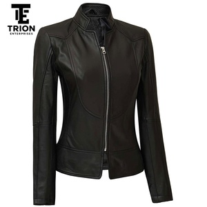 Chaqueta de cuero genuino original para mujer, transpirable, impermeable, ecológica, con cierre de cremallera, chaqueta de cuero para mujer en venta. - Product Image 4