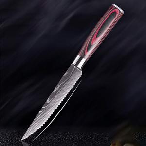 Lot de 4 couteaux à steak de qualité supérieure avec manche en bois, lame entièrement dentelée en acier inoxydable, pour la cuisine et la maison, idéal pour le dropshipping - Product Image 6