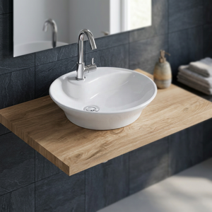 Modern White Round Ceramic Countertop Wash Basin Luxury Bathroom Vessel Sink Art Porcelain Lavabo Bowl - Product Image 1