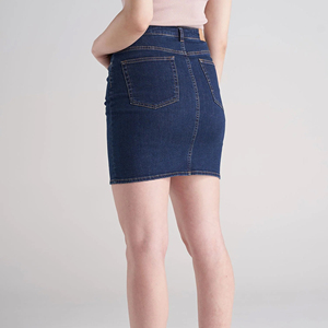 2026 New Arrival Best Selling Women Breathable Natural <b>Stretch</b> High Waisted Mini Denim <b>Skirts</b> OEM ODM Service - Product Image 2