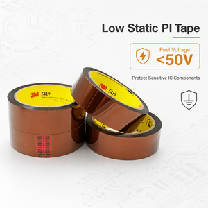 Ruban adhésif en film polyimide ambre <span class=keywords><strong>3M</strong></span> 5419 à faible charge statique, résistant à la chaleur, en rouleau pour soudure SMT, découpe personnalisée, vente en gros - Product Image 3