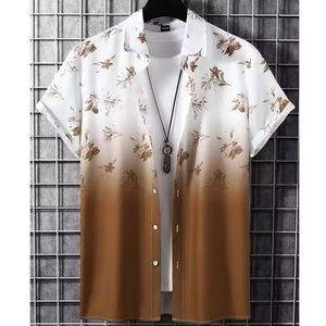 Casual Regular Fit Printed 100% Cotton Poplin ODM Mens <b>Shirts</b> Stylish Breathable Short Sleeve Summer Fashion SELF INDUSTRIES - Product Image 2