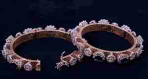 Women's 9K <b>Rose</b> Diamond Pacheli <b>Bangle</b> IGI Certified Oval Cut 10.74 CT IJ SI Statement Bracelet Rhodium Plated Custom Weight - Product Image 5