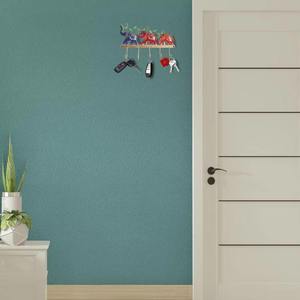 Intricately Handcrafted 3 Elephants Salute WallPremium Handcrafted Elephant <b>Wall</b> <b>Key</b> Holder – 5 <b>Hook</b> Iron Organizer for Home Use - Product Image 2