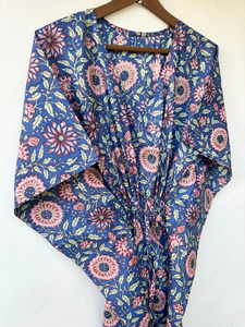 Nouvelle Robe de Nuit Femme Évasée Imprimé Animal en Coton Doux Indien, Longueur Genou, Style Kaftan, avec Dentelle, pour Plage ou Cadeau Demoiselle d'honneur - Product Image 3