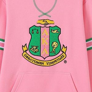 Sudadera AKA Chenille Crest, Color Rosa Verde, Unisex, Cuello Redondo, Estilo Casual, Forro Polar Cálido, Ropa de Moda de Inspiración Griega - Product Image 5