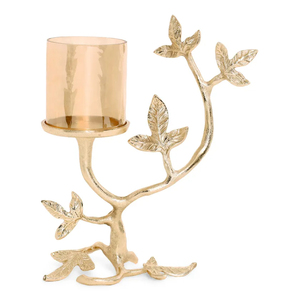 Candelabro de Metal con Forma de Rama y Portavelas de Cristal, Diseño Elegante y Moderno, Candelabro de Aluminio Dorado para Bodas - Product Image 2
