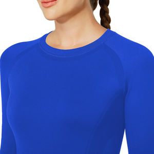 Camiseta de yoga de secado rápido para mujer, ropa deportiva para gimnasio, pilates, yoga, correr, camiseta de yoga de manga larga para mujer - Product Image 3