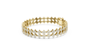Pulsera de Oro Rosa con Diamantes de Corte Ovalado en Oro Sólido de 14K, Bañada en Oro, con Eslabones Geométricos Agrupados, Regalo - Product Image 2