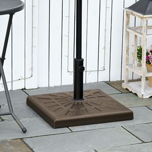 Base per Ombrellone da Giardino Quadrata 20 Pollici in Resina Marrone, Robusta ed Elegante, per Uso in Cortile - Materiale in Poliestere Durevole - Product Image 2