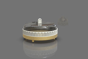 ฐานวางเค้กทรงกลมสแตนเลสและแก้ว เป็นมิตรกับสิ่งแวดล้อม ล้างด้วยมือเท่านั้น ฐานวางเค้ก ฐานวางขนมหวาน ฐานเสิร์ฟสำหรับเดือนรอมฎอน - Product Image 3