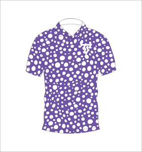 Polo pour homme à pois blancs et violets, manches courtes, décontracté, respirant, séchage rapide, col boutonné, été - Product Image 4
