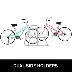 Portabici a Griglia in Acciaio per 10 Biciclette, Lunghezza 150 cm, con Doppio Vano Laterale per Garage e Strade - Product Image 5