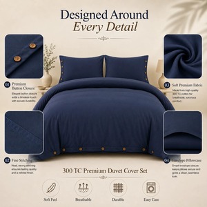 Luxury Cotton and Bamboo Duvet <b>Bedding</b> <b>Set</b> Eco Friendly Soft Comfortable Moisture Absorbing Bed Linen for Hotels Resorts Homes - Product Image 6