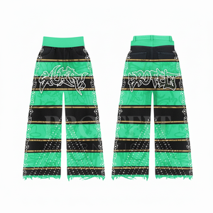 Nouveau pantalon en toile de qualité supérieure 2026, coupe évasée, taille mi-haute, couleur unie, avec logo brodé personnalisé, poids moyen, coupe ample - Product Image 6
