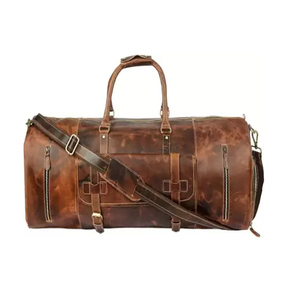 Handmade High Quality Genuine Leather Duffle <b>Bag</b> Unisex Ready Ship Carry <b>Overnight</b> Weekend Sports Gym Travel Modern Design - Product Image 2