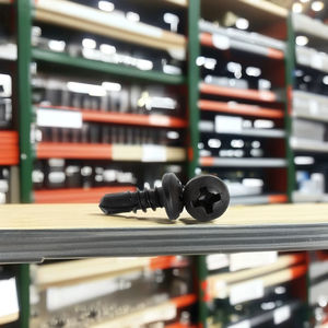 Tornillo PDC Modelo 11 de Cabeza Plana Phillips con Punta de Broca y Arandela, Recubrimiento Negro, Acero al Carbono, Rosca Estándar Clase 4.8/6.8 Pulgadas - Product Image 1