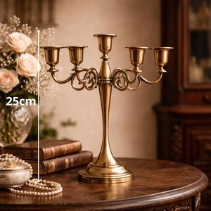Juego de Candelabros de Latón Ecológicos con 3 y 5 Brazos para Decoración de Bodas y Hogar, Portavelas de Metal Duradero, Estilo Europeo, por UO - Product Image 3