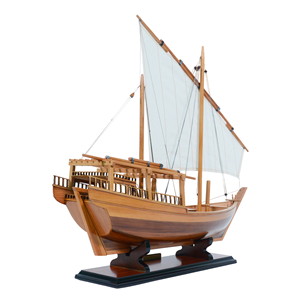 B403 - Maqueta de Barco Dhow de Madera de Cedro, Artesanía Pintada a Mano de Alta Calidad para Decoración del Hogar y Accesorios de Estilo Antiguo, Artículos de Regalo - Product Image 2