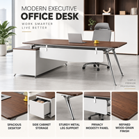 Bureau de direction personnalisé, table de bureau moderne pour PDG avec armoire de rangement pour la salle de direction