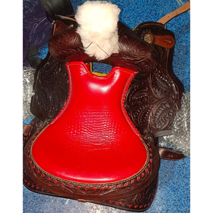 สำหรับขายเบาะหนังม้าแบบตะวันตกพร้อมอุปกรณ์เหล็กและเครื่องมือแกะสลักด้วยมือเต็มรูปแบบสีแดงดอลลาร์65ขนาด14 15 16 17 18 - Product Image 1