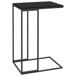 Mesa Auxiliar Pequeña y Resistente de Madera Sintética Negra, Mesa de Noche - Product Image 2