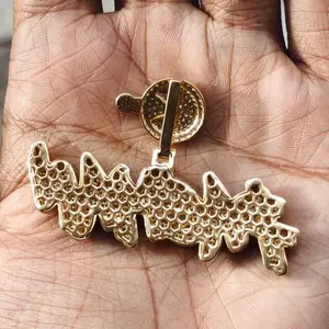 จี้เพชรโมอิสซาไนต์ทรงกลม 2 กะรัต ชื่อสั่งทำพิเศษสำหรับผู้ชาย ชุบทองคำขาว 14K - Product Image 2