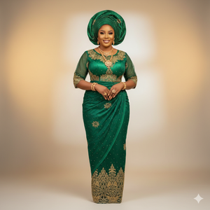 Nouveau design 2026 – Tissu George 100 % polyester, étoles traditionnelles nigérianes, pièce de tissu pour blouse, perles, mariage africain, fait main pour filles - Product Image 3