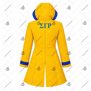 Vêtements de sororité Sigma Gamma Rho en gros, veste de pluie à capuche en pied-de-poule pour femmes, veste coupe-vent personnalisée brodée pour l'extérieur - Product Image 3