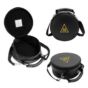 Estuche para Corona del Rito Escocés de 32.º Grado NANBA GROUP, Caja de Almacenamiento de Relojes Personalizada, Ligera, con Cierre de Cremallera, Imitación de Cuero Negro - Product Image 1