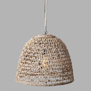 Abat-jour de lustre personnalisable en rotin, bambou et jonc de mer tressé à la main, de haute qualité et au design moderne, pour la décoration de la maison et des cafés - Product Image 2