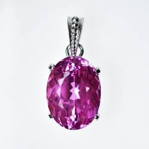 Pendentif Charme en Pierre Précieuse Tourmaline Rose Naturelle, Argent Sterling 925 Plaqué Or, Certifié IGI, Collier Cadeau pour Elle - Product Image 3