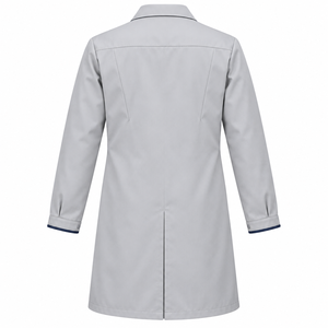 Blouse Médicale Gris Pâle Marine à Boutons-Pression, Uniforme de Laboratoire Personnalisé, Vente en Gros, Tenue de Travail Unisexe pour Professionnels de Santé, Idéale pour Cliniques et Équipes - Product Image 2