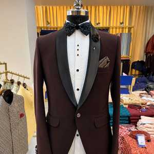Luxury Men's Designer Single Breasted <b>Shawl</b> Lapel Tuxedo Suit Premium <b>Wedding</b> Reception Party Blazer Formal Evening Wear Slim - Product Image 4