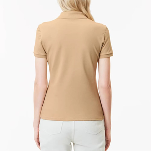 เสื้อเชิ้ตผู้หญิงแบบลำลอง OEM ระบายอากาศได้ดี สีพื้น ผ้าแคนวาส ย้อมสีเรียบ โลโก้สีตามสั่ง เป็นมิตรกับสิ่งแวดล้อม คุณภาพสูง แขนสั้น ดีที่สุด - Product Image 2