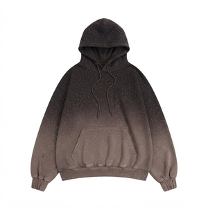 Custom <b>Men's</b> Hoodies 100% Cotton Premium rhinestone Sun Faded Hoodie Oversized Soft Cotton Casual Streetwear Pullover Quick Dry - Product Image 2