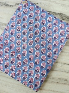 Tissu en coton 100% imprimé à la main style classique, tricoté à motifs floraux, pour la confection de robes, matériaux textiles vintage pour vêtements - Product Image 4