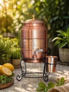 Copper Barrel Drink Dispenser with Sturdy Leak Proof Spigot Vintage Style <b>Large</b> Capacity Home Party Use - Product Image 4